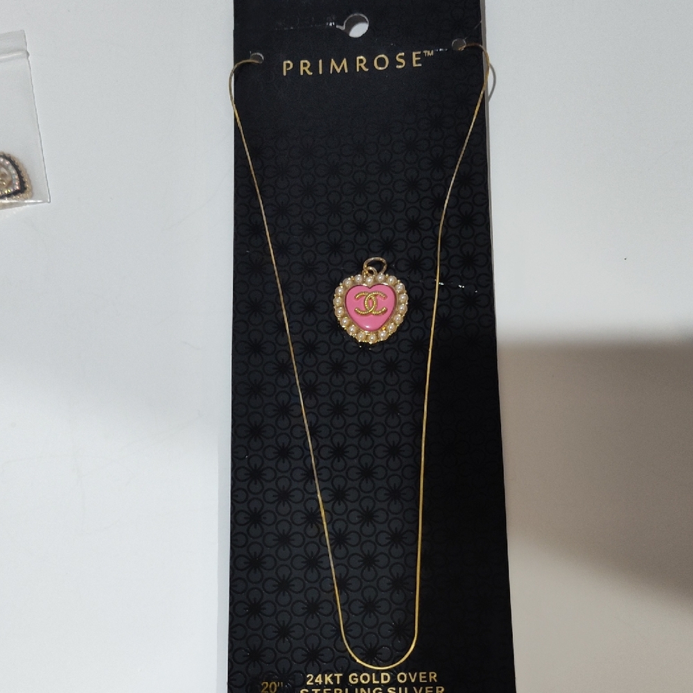 Pink and Gold Heart CC Zipper Pull - Picture 1 of 4